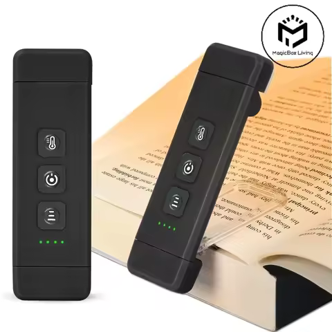 Clip-on bookmark light with timer, USB rechargeable reading light, mini LED reading light, portable