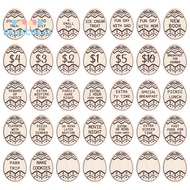 BENECREAT 1set 35pcs Easter Themed Basswood Reward Token for Egg 50x38x3mm