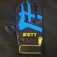 出清新品(打擊手套) ZETT高級綿羊皮打擊手套BBGT-343(M右手)黑藍 一支