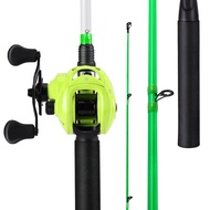 Sougayilang Rod และ Reel Combos 1.98m แก้วไฟเบอร์ตกปลา Rod และ 17 + 1BB 7.2:1 ความเร็วสูง Reel Trave