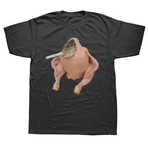 Fish Face Chicken Smoking Meme Tshirt Funny Men Women Clothing Harajuku T-shirt Unisex Cotton Tops G