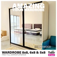 Wardrobe 8x8, 6x8 & 5x8 Amazing OakWood Sliding Mirror Wardrobe (Great Quality & Elegant Handbuild M