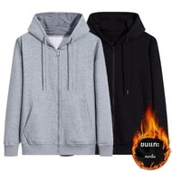 ผู้ชายฤดูใบไม้ร่วงฤดูหนาวใหม่สีเทาHooded Sweatshirtสบายๆหนาเสื้อขนแกะกีฬาเสื้อสเวตเตอร์ถัก
