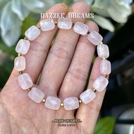 สร้อยข้อมือหินแท้ 100% " โรสควอทซ์ " Rose Quartz กำไลหิน หินนำโชค หินมงคล เสริมโชค