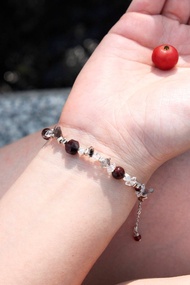 捕夢網 | 信仰幸運系列 | 紅銅鈦赫基蒙原礦天然石// 純銀手鍊