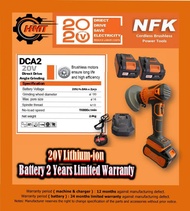 NFK DCA2 CORDLESS BRUSHLESS ANGLE GRINDER (20V) FULLSET