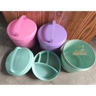 NEW 2-TIER STACKING BOX 4-COMPANIMENT STACKING BOX DRAWED BOX/