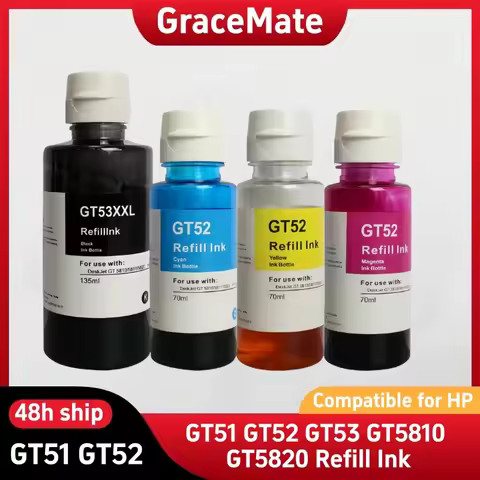 Refill Ink Dye Ink GT51 GT52 GT53 GT5810 GT5820 For HP Smart Tank 450 455 500 510 515 519 530 559 61