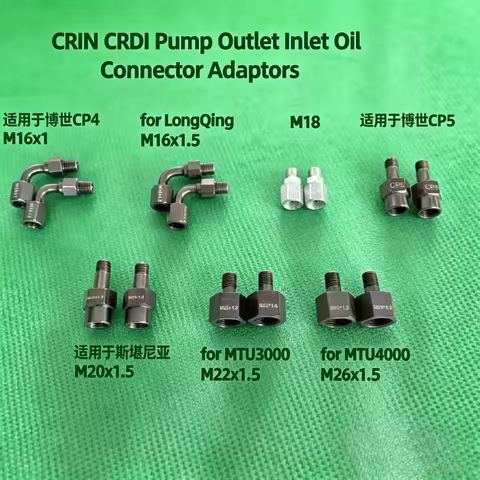 CRIN CRDI Pump Outlet Inlet Oil Connector Adaptors for Bosch Cp4 Cp5 Scania Delphi Longqing MTU