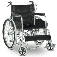 [ ลดเพิ่ม5% ] รถเข็นผู้ป่วย รุ่น609 นั่งถ่าย กระโถน  รถเข็นคนชรา รถเข็นผู้พิการ Wheelchair วิลแชร์ เหล็กชุบโครเมียม แบบพับได้