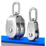 stainless steel pulley traction wheel heavy steel single and double wheel rotating hoisting rope set