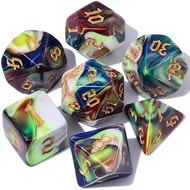 DND Dice Set - Polyhedral Dice (Blue Mix Blood red) 7 Pcs for Dungeon and Dragons D&D RPG Role Playi