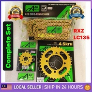 【100% ORIGINAL】428【LC135 V1-V8✅Y125 RXZ LAGENDA110】【Combo Set】Gold 428H AJI Racing O-Ring or HeavyDu