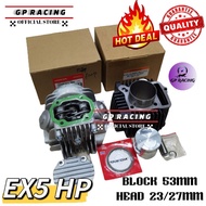 COMBO HEAD BLOCK EX5 HP RACING 53MM + 23/27MM HEAD COMP SET HIGH POWER "GP RACING"