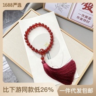[COD] red agate hand-held hand-twisted rosary beads running ring Chinese style crystal bracelet hanging wholesale
