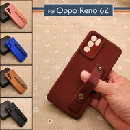 Oppo Reno 6Z Simple Ring I-Ring Back Case TPU Soft Cover Casing Colorful Stand Mobile Housing