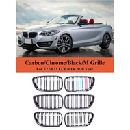 Front Bumper Kidney Gloss Black Grill Cover For BMW 2 Series F22 F23 Racing Facelift Carbon Grille 2