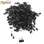 TOPTOOL 1000PCS Insulated Crimping Terminal, 22AWG E0508 Ferrule Terminal, Durable Tubular Black Col