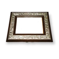 Landscape Photo Frame For Wall Hanging Dark Brown Edge Silver Pattern Size 5x7 Inches