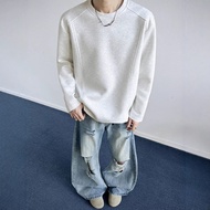 Áo Thun Nam Dáng Rộng Dài Tay Phong Cách Mỹ Cleanfit Air Layer Splicing Base Layer Trendy Brand Top