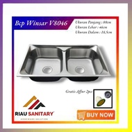 bak cuci piring 2lubang non sayap 8046 WINSAR