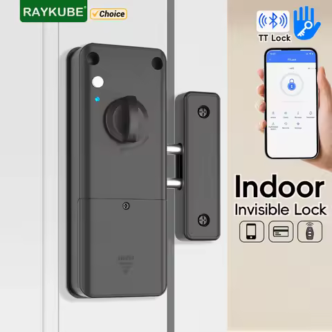 RAYKUBE RX02 TT Lock Bluetooth Indoor Invisible Intelligent Lock with IC Card /TT Lock APP/Remote co