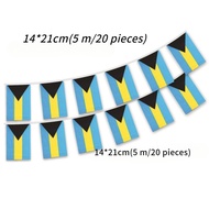 (5 m/20 pieces)Bahamas Flag String Banner Bahamas World Country Hanging Bunting Flag Banners