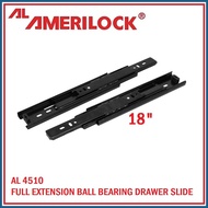 ↖ ➜ ☑️ AMERILOCK Drawer Guide / Drawer Slide Ball Bearing type Black (per pair)