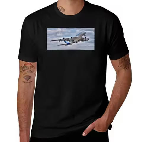 Airbus A380 - Take-Off T-Shirt man t shirts high quality luxury brand t shirts with prints t shirts 