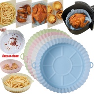 20CM Non-Stick Silicone Air Fryer Accessories Reusable Pot Pizza Cake Tray Microwave Oven Baking Pan