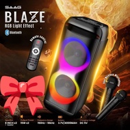 ลำโพงบลูทูธ ไมค์ลอย2ตัว SAAG รุ่น BLAZE กำลังขับ 30W (15W x 2) เสียงเบสที่นุ่มลึก