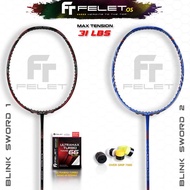 FELET Blink Sword 1 And Blink Sword 2 Badminton Racket 3U 4U Max Tension 31LBS