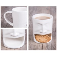 Human face cup, cookie cup, cute breakfast cup, ceramic cup, breakfast water cup, face cookie cup