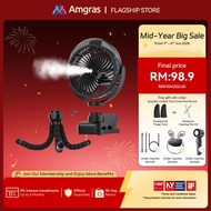 Amgras Stroller Baby Portable Mini Fan Rechargeable 9 Leds/Ultra Quiet/Flexible Tripod/55 Hours (600
