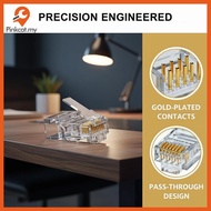Pinkcat 100PCS Cat6 UTP FTP Network Cable RJ45 Plug Modular Ethernet Connectors Gold Plated End For 