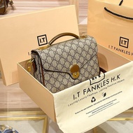 2025 Genuine Leather Female Bag 2025 Portable Small Square Bag All-Match Printed Shoulder Bag Wide S