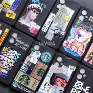 Cute Picture Macaron Case/Macaron Black Soft Case Black MAC04 Vivo Y03 Vivo Y17 Vivo Y19 Vivo Y20 Vivo Y21S Vivo Y22 2022