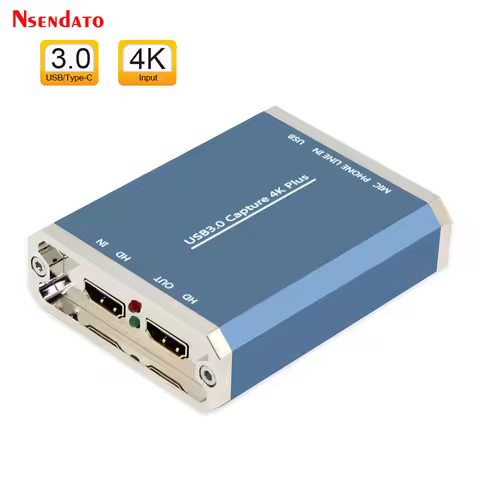 4K UHD HDMI USB3.0 Video Board Capture Card Box Grabber Recorder Dongle With Mic loop For Camera Liv