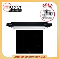 [Streamline Your Kitchen] Mayer 60cm Flexi 3 Zone Induction Hob MMIH603FZ + 90cm Semi-Integrated Slimline Cooker Hood MMSI900LEDHS (Silver/Black)