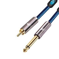 Audiophile สายกีตาร์ MONO 6.35มม. RCA สำหรับ AMP Soundbox 1/4นิ้ว TS Jack To RCA Shielding Cable 1M 