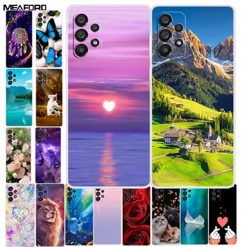 Cover For Samsung Galaxy A73 Case A23 A33 5G A53 Back Bumper Clear Marbel Soft Silicone Phone Case f