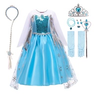 LMAA Princess Dress For Girls Frozen Snow Queen Halloween Cosplay Costume For Kids Elsa Party Dresses Child Sequins Tulle Vestido