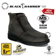 Original Black Hammer Men 4000 Series Mid cut with Double Zip Safety Shoes BH4663 [SIRIM] 4663