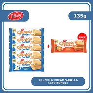 [BUY 5 GET FREE Orange] Tiffany Crunch N' Cream Vanilla Wafer 135g Bundle | UAE Imported | Halal