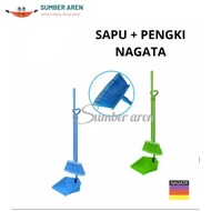 NAGATA Broom and Dustpan Set Broom Nilon + Dustpan