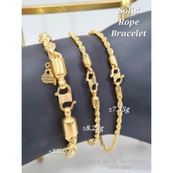 Wing Sing 916 Gold Solid Rope Bracelet / Rantai Tangan Pintal Padu Emas 916