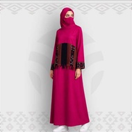 KATUN MINEA Troso Woven Dress with Cotton Linen Combination - Afwan Pink Fuschia