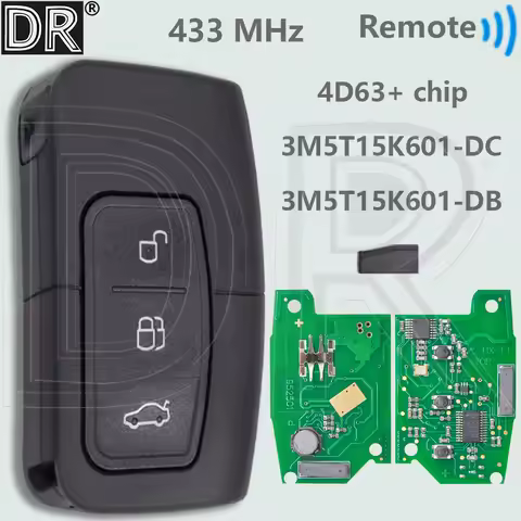 DR 3M5T-15K601-DC /DB 4D63+ 433MHz Car Remote Key For Ford Fusion Focus Fiesta Kuga Mk7 Escape C-Max
