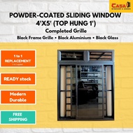 4'X5'(Top Hung 1') FULL BLACK Tingkap Sliding Grille Hitam Cermin Hitam🔥READY STOCK✅FREE SHIPPING‼️