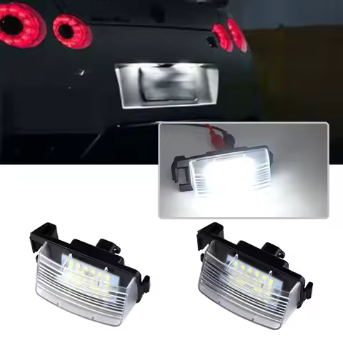 1 Pair Car LED License Plate Lights Number Plate Lamp for Nissan Tiida Livina Versa For Infiniti Nis